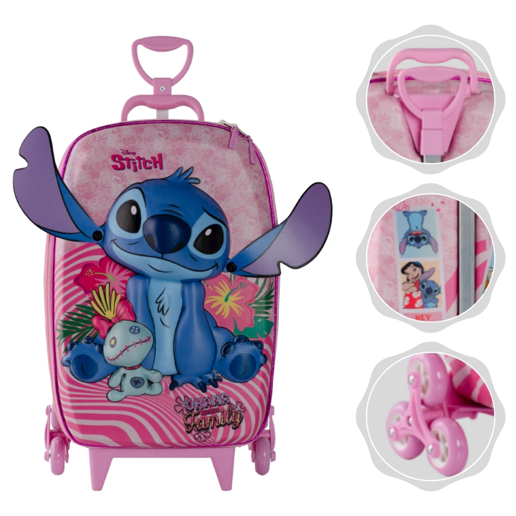 Mochila Infantil Escolar Stitch 3D Disne ...