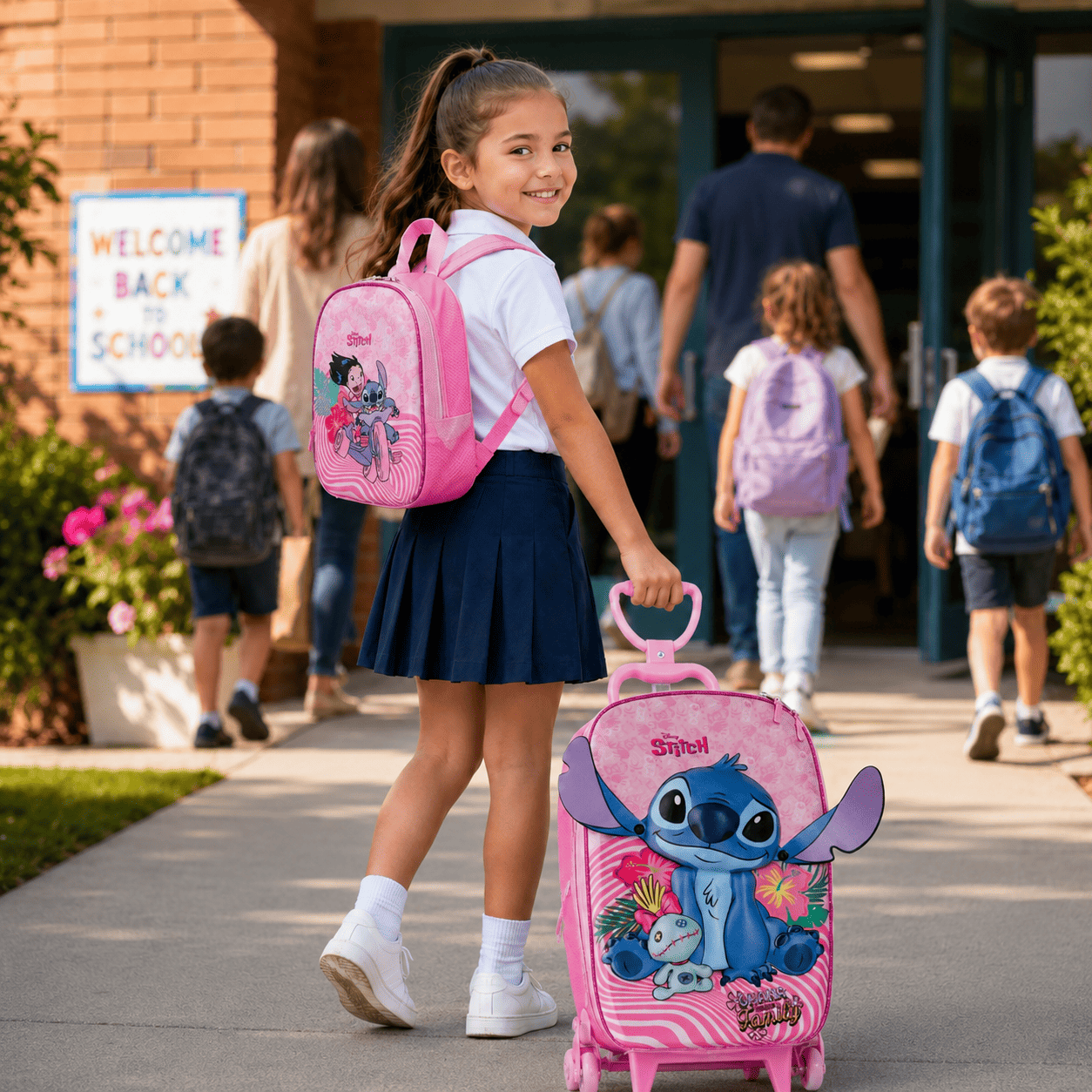 Mochila Infantil Escolar Stitch 3D Disne ...