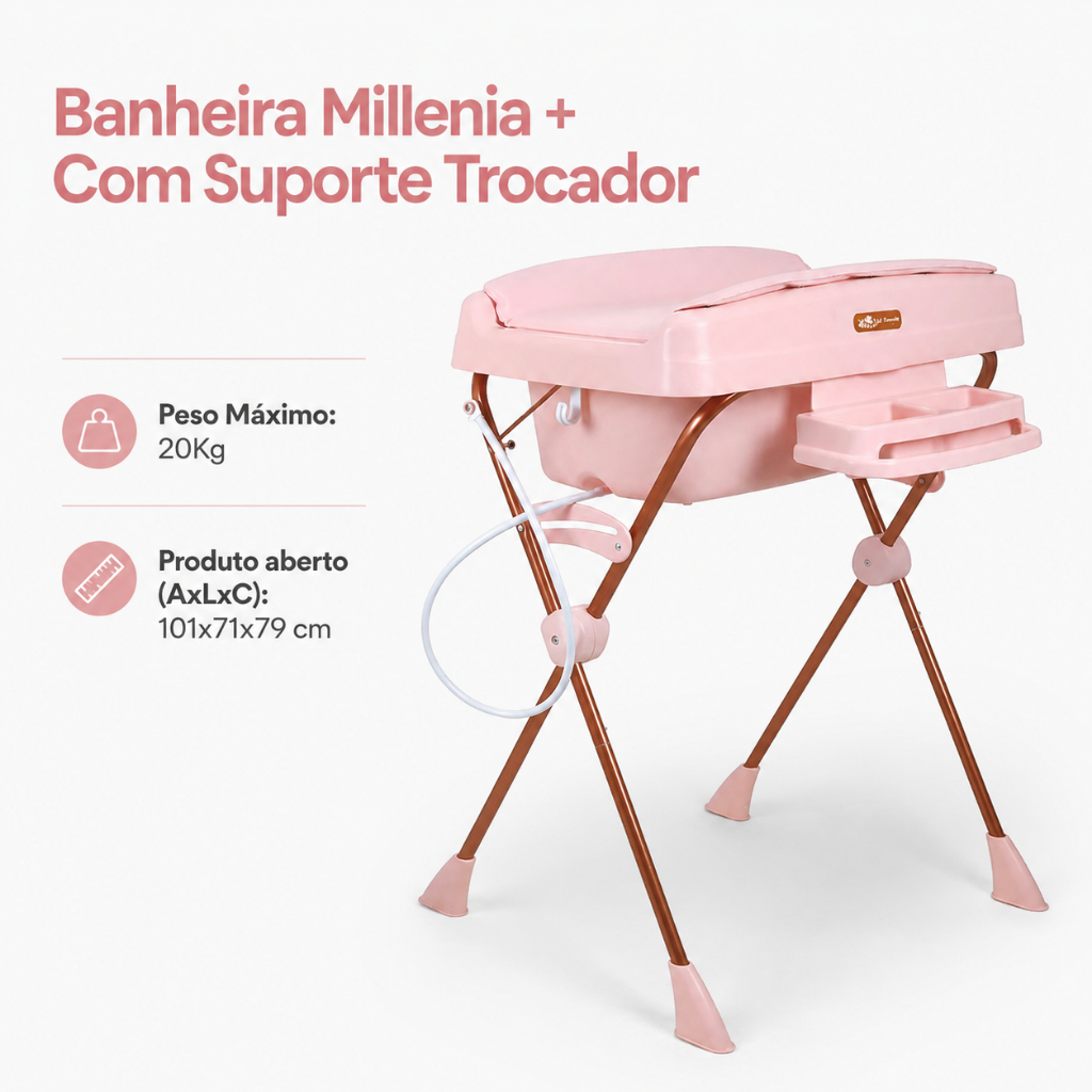 Banheira De Bebê Com Trocador e Assento R...