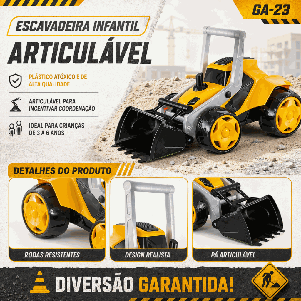 Trator Infantil Maquina Retroescavadeira ...