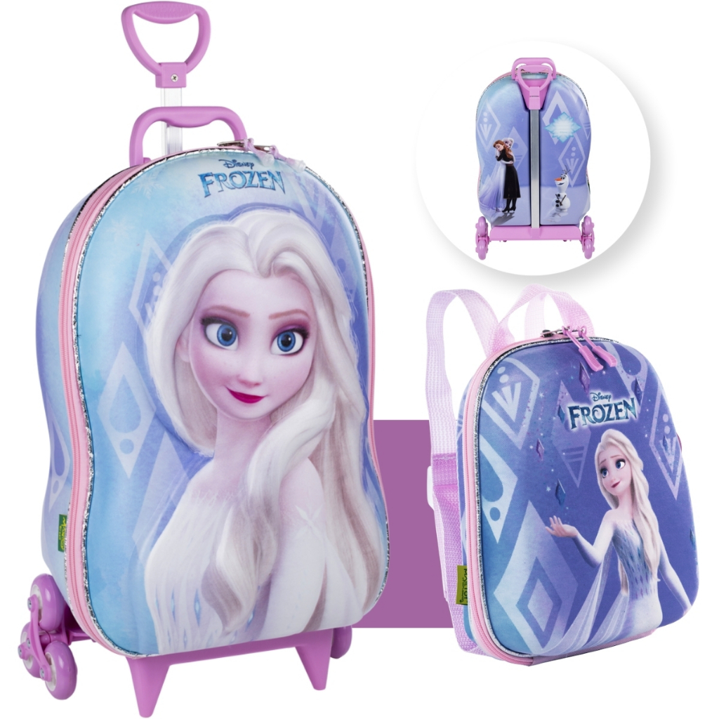 Kit Mochila 3d Elsa De Rodinhas E Lanchei...