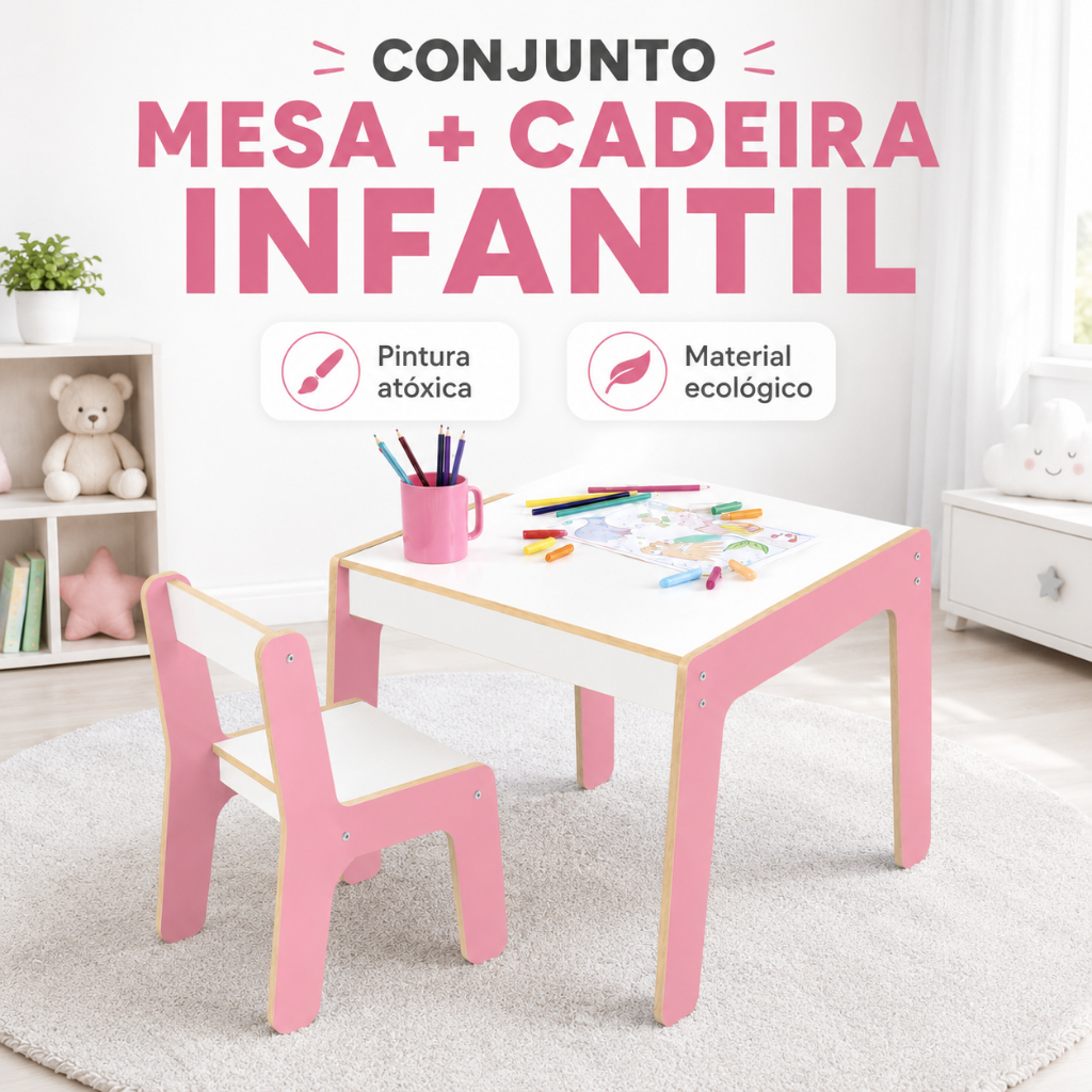 Conjunto Mesinha e Cadeira Infantil Jung ...
